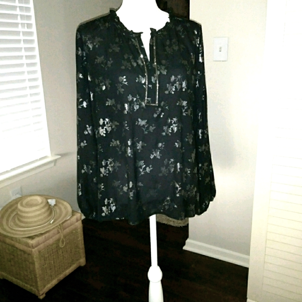 Black and silver blouse NWT Liz Claiborne